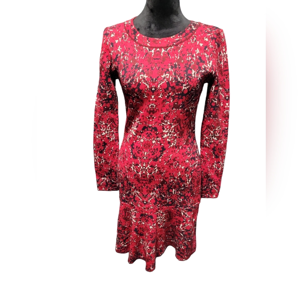 Missoni Red Patterned Flounce Dress US Size 10, EU 40